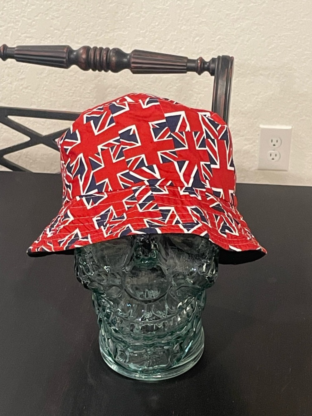 Kids Red Union Jack Print Bucket Hat - Youth Sun Hat